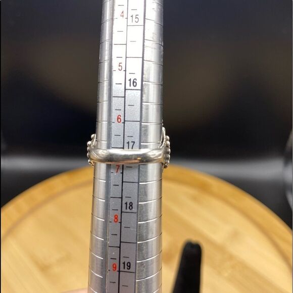 925 silver 7 stone turquoise ring w/3 oval stones approx 8x5mm and 4 round 3mm - Picture 2 of 7